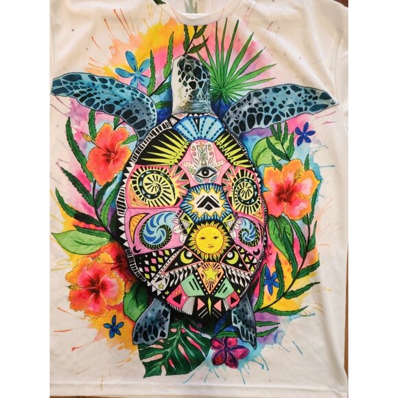 Zootop Bear 6XL Turtle 3D T-Shirt Short Sleeve White - Picture 2 of 4